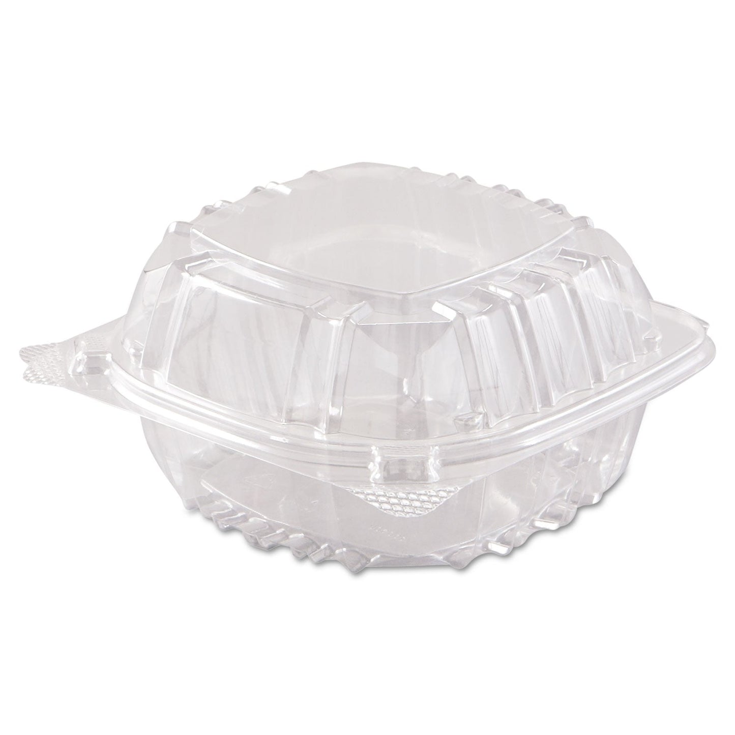 Dart ClearSeal Hinged-Lid Plastic Containers, 5.8 x 6 x 3, Clear, Plastic, 125/Pack, 4 Packs/Carton
