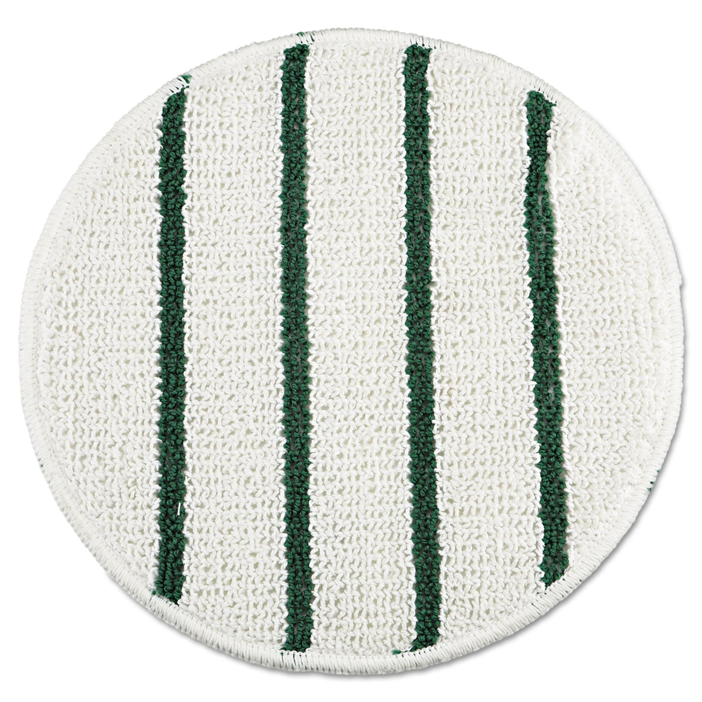 Rubbermaid Low Profile Scrub-Strip Carpet Bonnet, 21" Diameter, White/Green