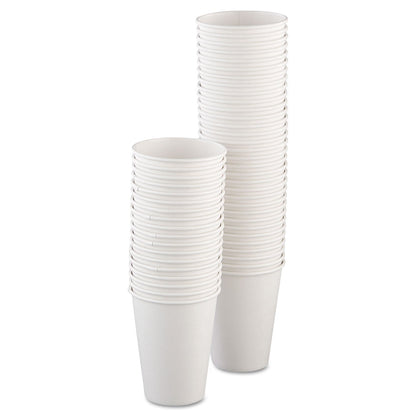 Dart Single-Sided Poly Paper Hot Cups, 12 oz, White, 50/Bag, 20 Bags/Carton