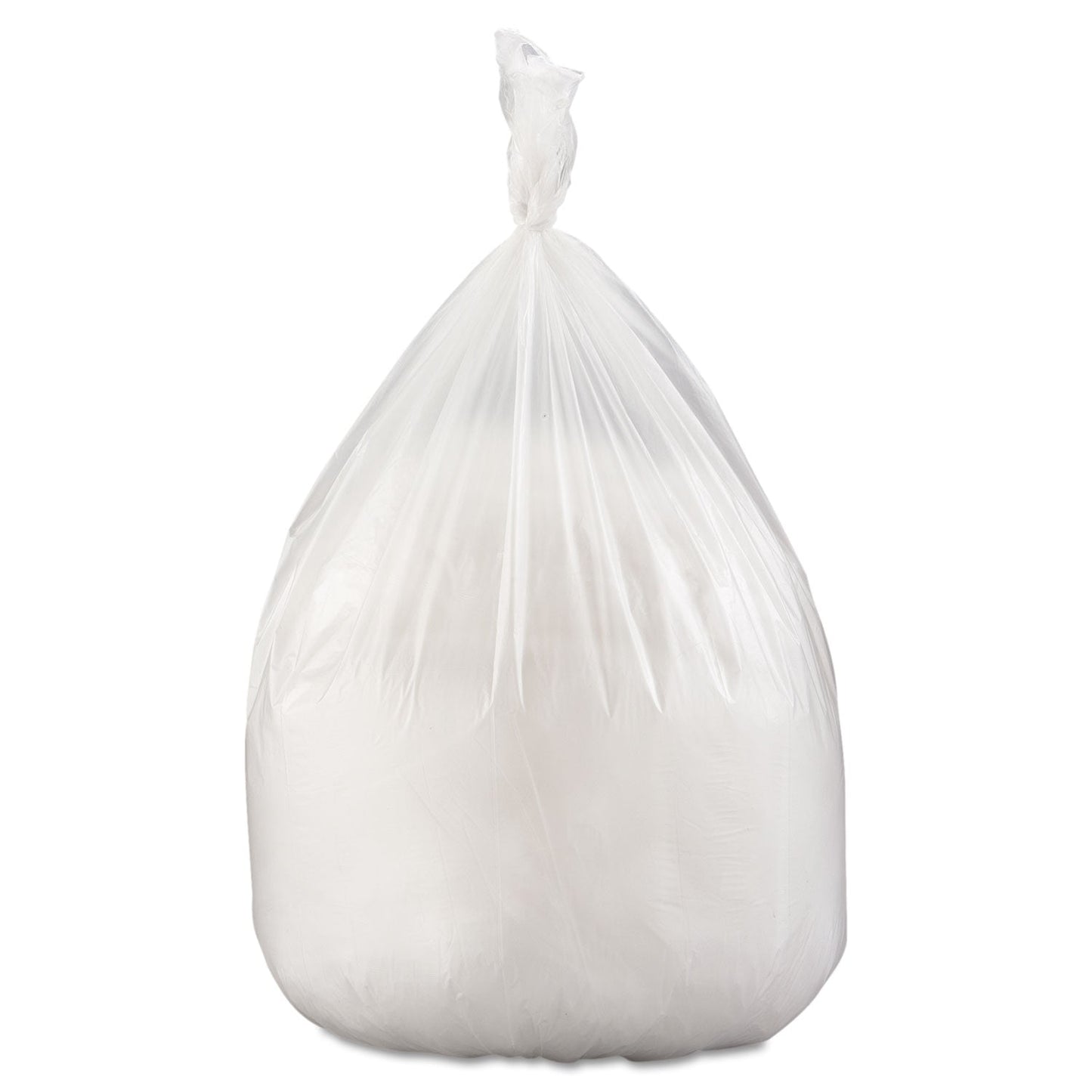 Inteplast Group High-Density Interleaved Commercial Can Liners, 60 gal, 22 microns, 38" x 60", Clear, 150/Carton
