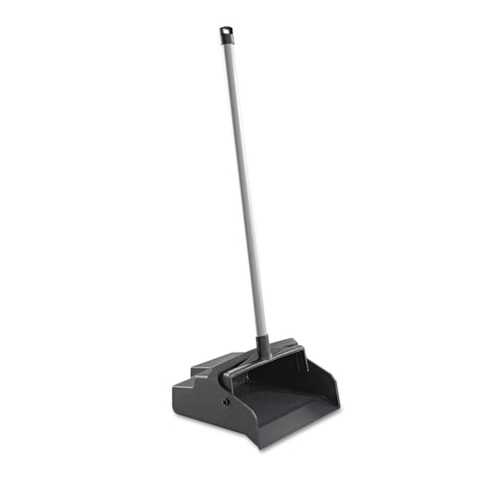 Impact LobbyMaster Plastic Dust Pan, 12w x 37h, Plastic, Black Pan/White Handle