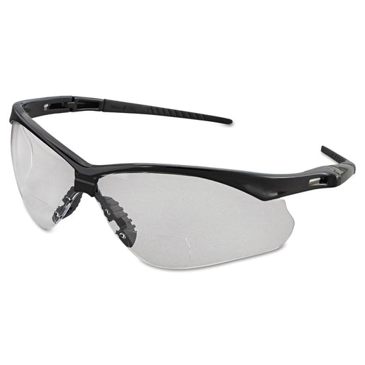 KleenGuard V60 Nemesis Rx Reader Safety Glasses, Black Frame, Clear Lens, +2.0 Diopter Strength