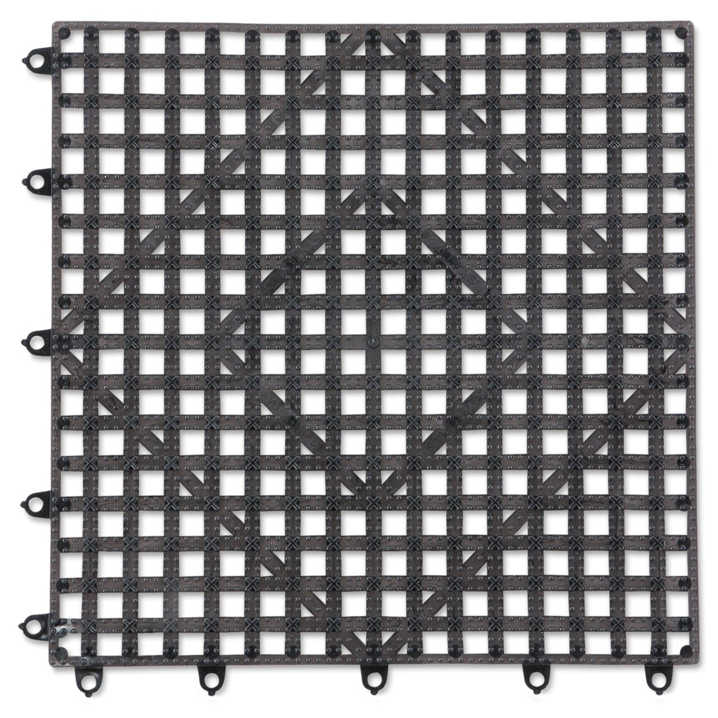 San Jamar Versa-Mat Bar-Shelf Liner, Plastic, 12w x 12d x 0.25h, Black, 24/Carton