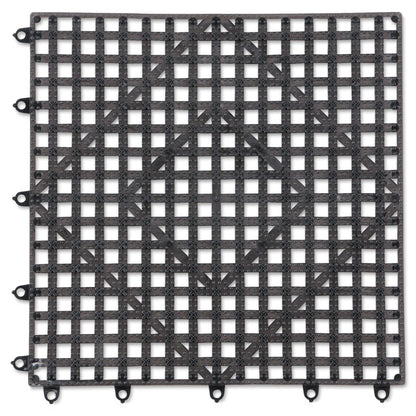 San Jamar Versa-Mat Bar-Shelf Liner, Plastic, 12w x 12d x 0.25h, Black, 24/Carton