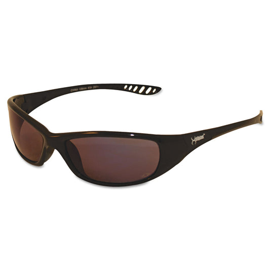KleenGuard V40 HellRaiser Safety Glasses, Black Frame, Blue Mirror Lens