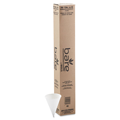 Dart Cone Water Cups, Paper, 4 oz, Rolled Rim, White, 200/Bag, 25 Bags/Carton