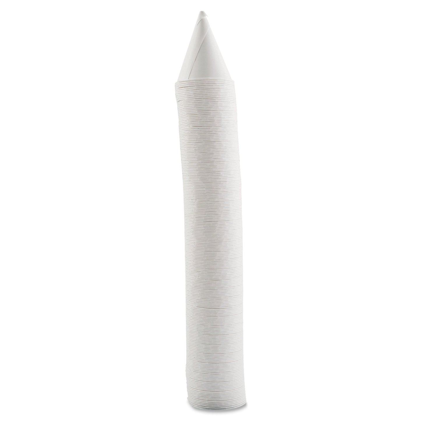 Dart Cone Water Cups, Paper, 4 oz, Rolled Rim, White, 200/Bag, 25 Bags/Carton