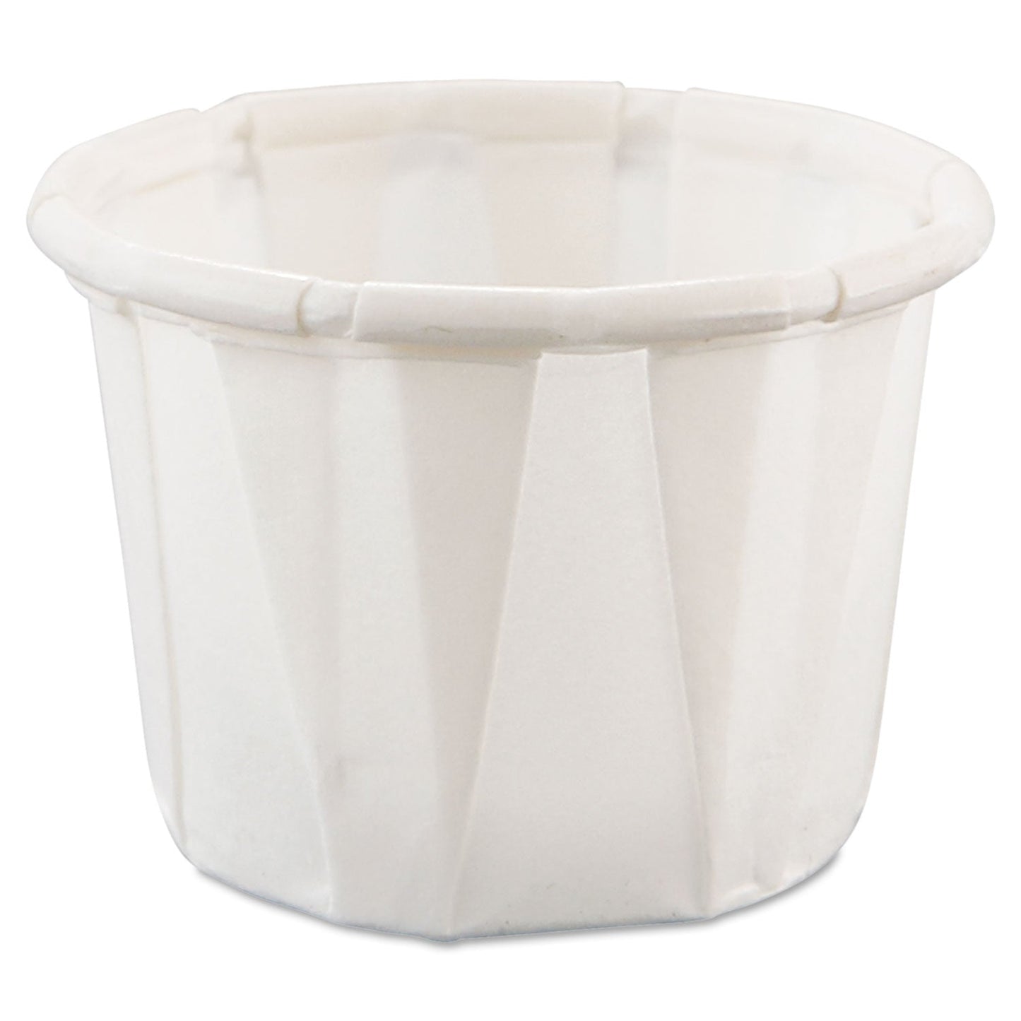 Dart Paper Portion Cups, 0.5 oz, White, 250/Bag, 20 Bags/Carton