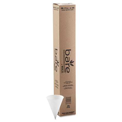 Dart Cone Water Cups, Paper, 4.25 oz, Rolled Rim, White, 200/Bag, 25 Bags/Carton