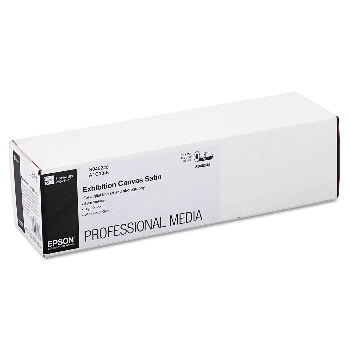Epson Exhibition Canvas, 23 mil, 13" x 20 ft, Satin White