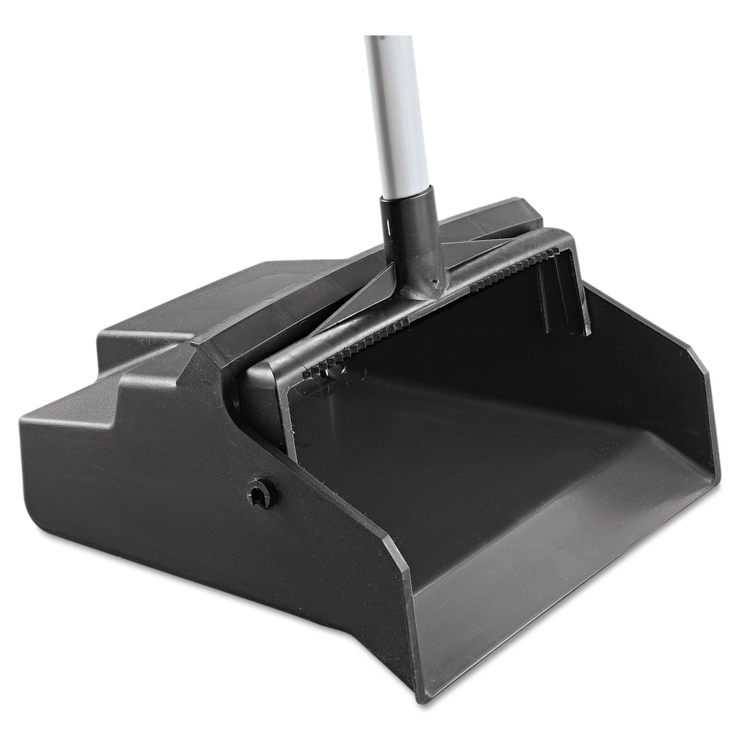 Impact LobbyMaster Plastic Dust Pan, 12w x 37h, Plastic, Black Pan/White Handle