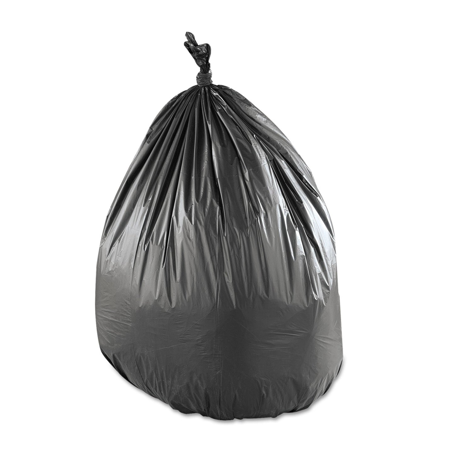 Inteplast Group High-Density Commercial Can Liners, 60 gal, 22 microns, 38" x 60", Black, 150/Carton