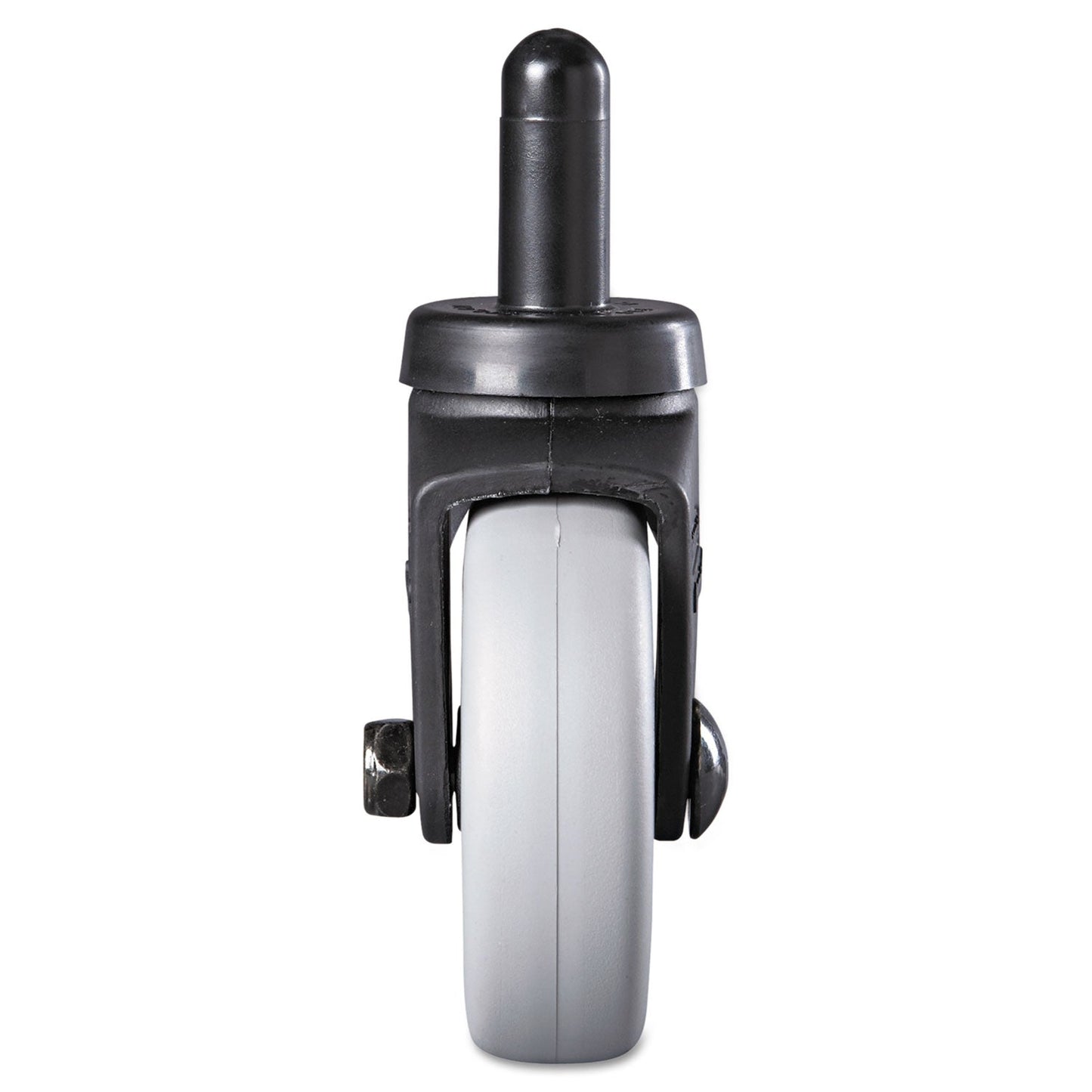 Rubbermaid Replacement Bayonet-Stem Swivel Casters, Grip Ring Stem, 3" Soft Rubber Wheel, Black