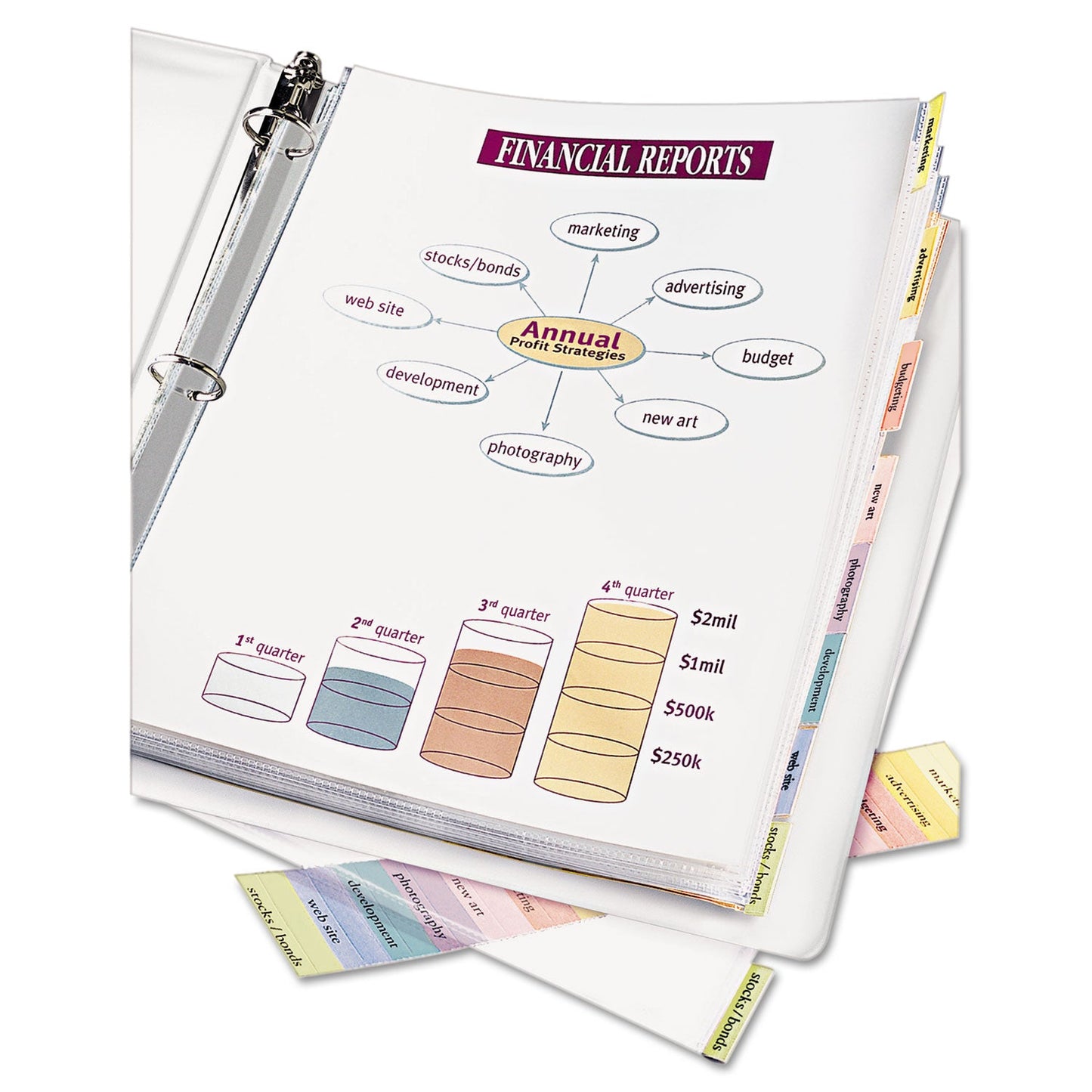 Avery Protect 'n Tab Top-Load Clear Sheet Protectors w/Eight Tabs, Letter