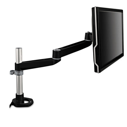 3M Dual Monitor Swivel Arm, 360 Degree Rotation, +15 Degree/-90 Degree Tilt, 180 Degree Pan, Black/Gray, Supports 30 lb