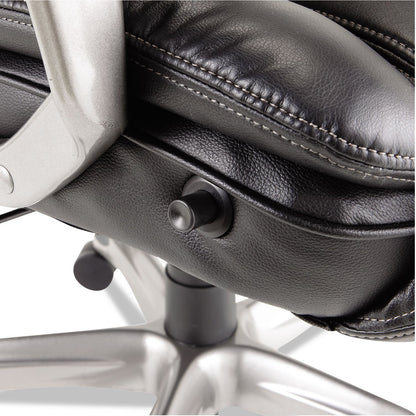 Alera Veon Series Executive High-Back Bonded Leather Chair, Supports Up to 275 lb, Black Seat/Back, Graphite Base