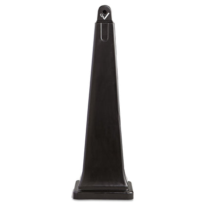 Rubbermaid GroundsKeeper Cigarette Waste Collector, Pyramid, 1 gal, 12.25 x 39.75,  Black
