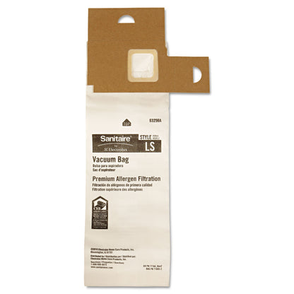 Sanitaire Commercial Upright Vacuum Cleaner Replacement Bags, Style LS, 5/Pack