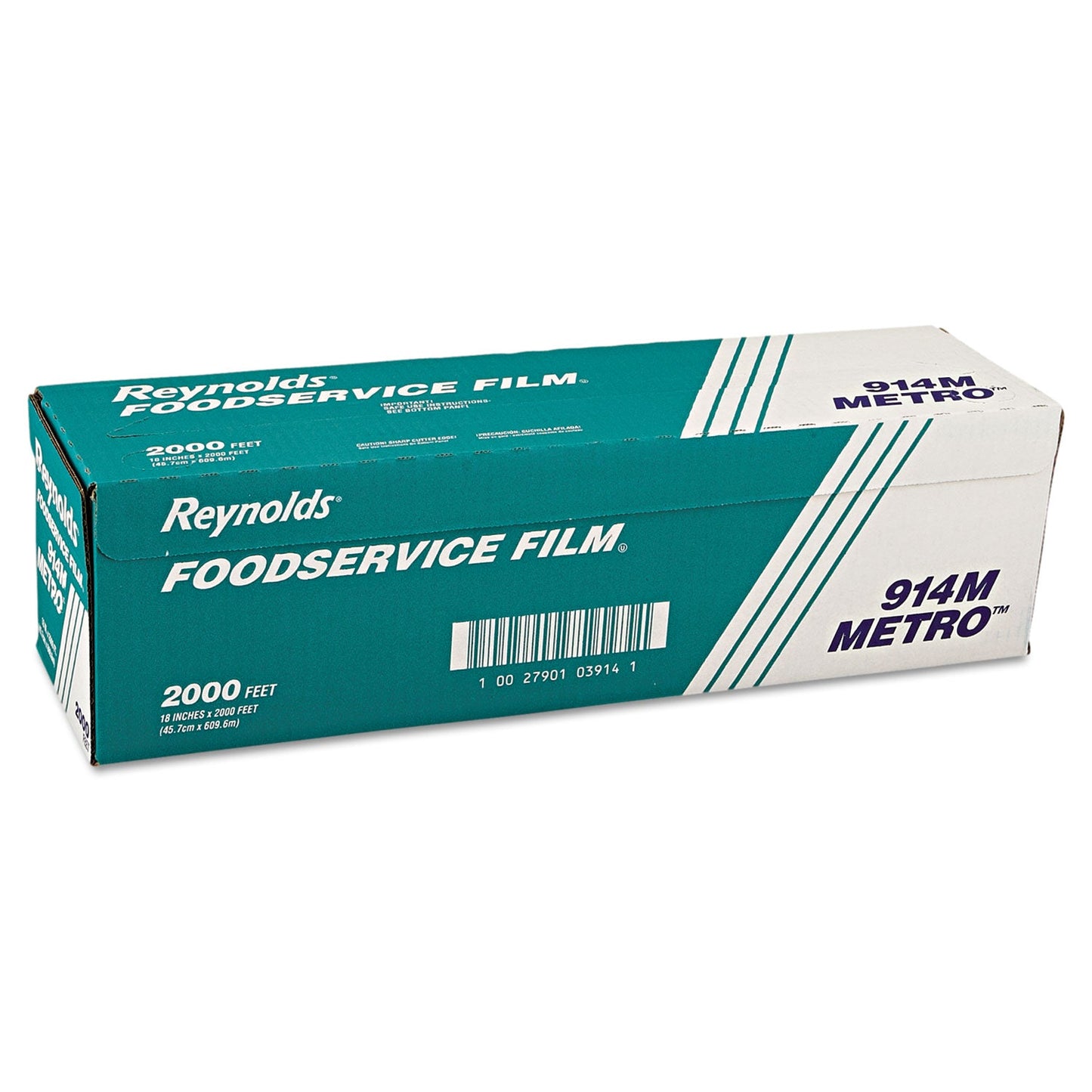 Reynolds Wrap Metro Light-Duty PVC Film Roll with Cutter Box, 18" x 2,000 ft, Clear