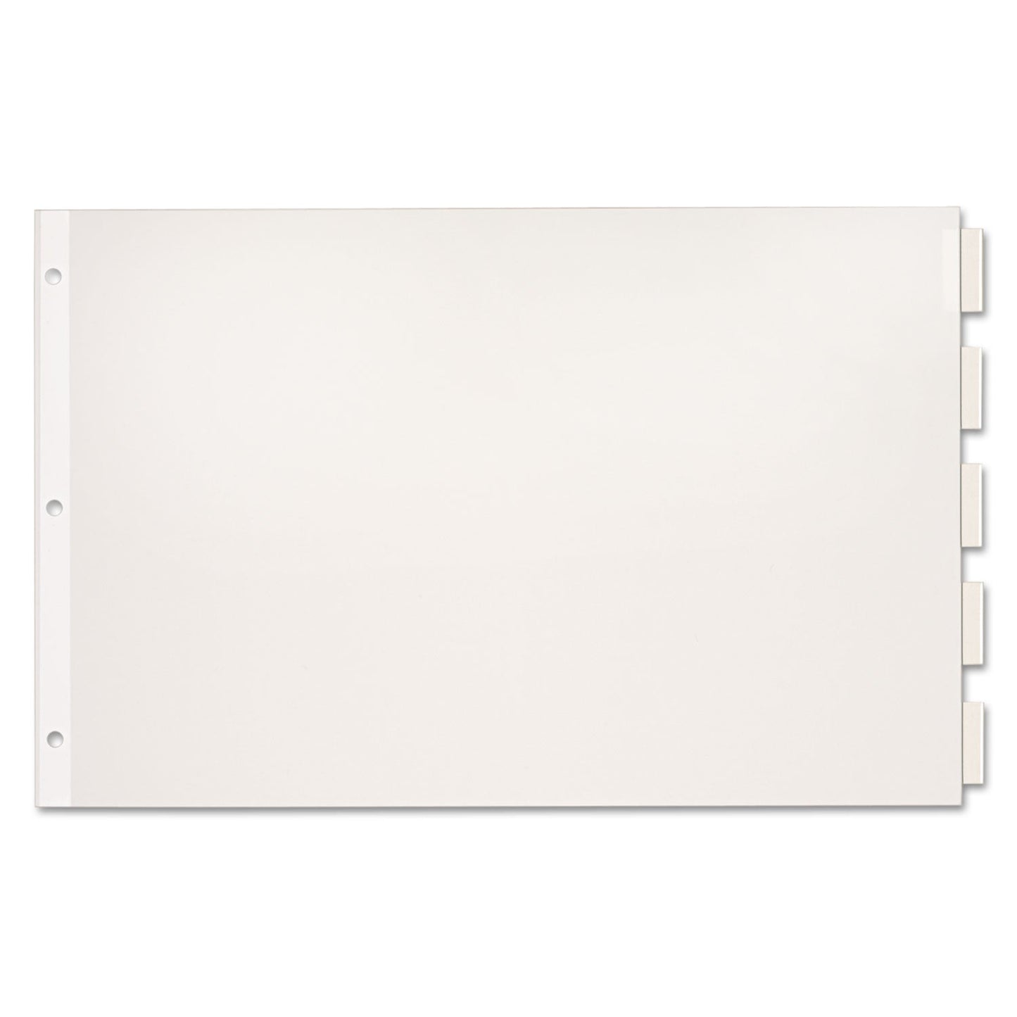 Cardinal Paper Insertable Dividers, 5-Tab, 11 x 17, White, Clear Tabs, 1 Set