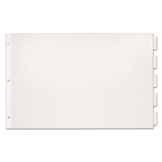 Cardinal Paper Insertable Dividers, 5-Tab, 11 x 17, White, Clear Tabs, 1 Set