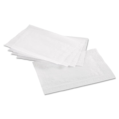 Hoffmaster Classic Embossed Straight Edge Placemats, 10 x 14, White, 1,000/Carton