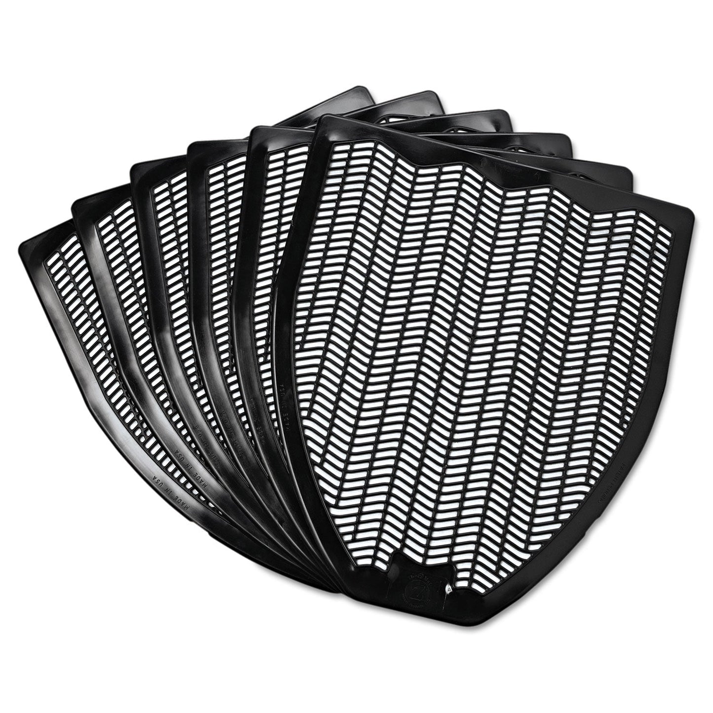 Impact Disposable Urinal Floor Mat, Nonslip, Fresh Blast Scent, 17 1/2 x 20 3/8, Black, 6/Carton