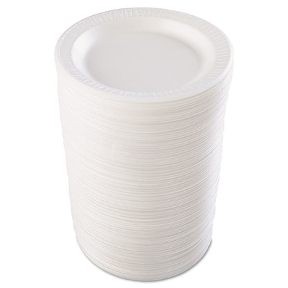 Dart Quiet Classic Laminated Foam Dinnerware, Plate, 9" dia, White, 125/Pack, 4 Packs/Carton