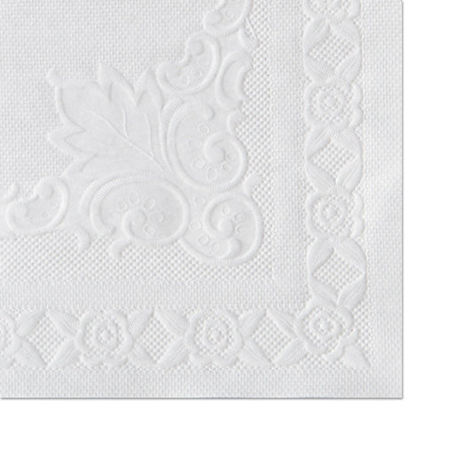 Hoffmaster Classic Embossed Straight Edge Placemats, 10 x 14, White, 1,000/Carton