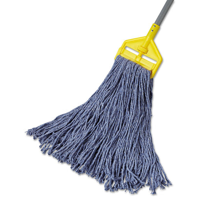 Rubbermaid Cotton/Synthetic Cut-End Blend Mop Head, 24 oz, 1" Band, Blue, 12/Carton