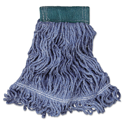Rubbermaid Super Stitch Blend Mop Head, Medium, Cotton/Synthetic, Blue, 6/Carton