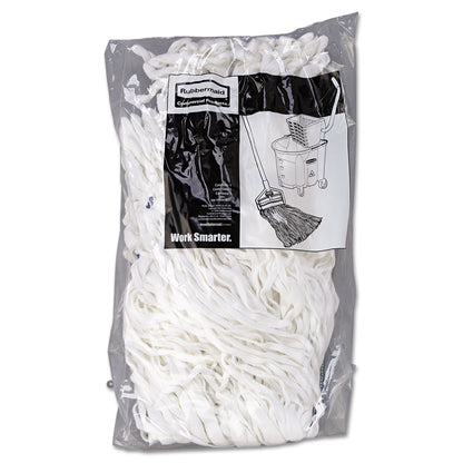 Rubbermaid Clean Room Mop Head, Rayon, Loop-End, Medium, White, 12/Carton