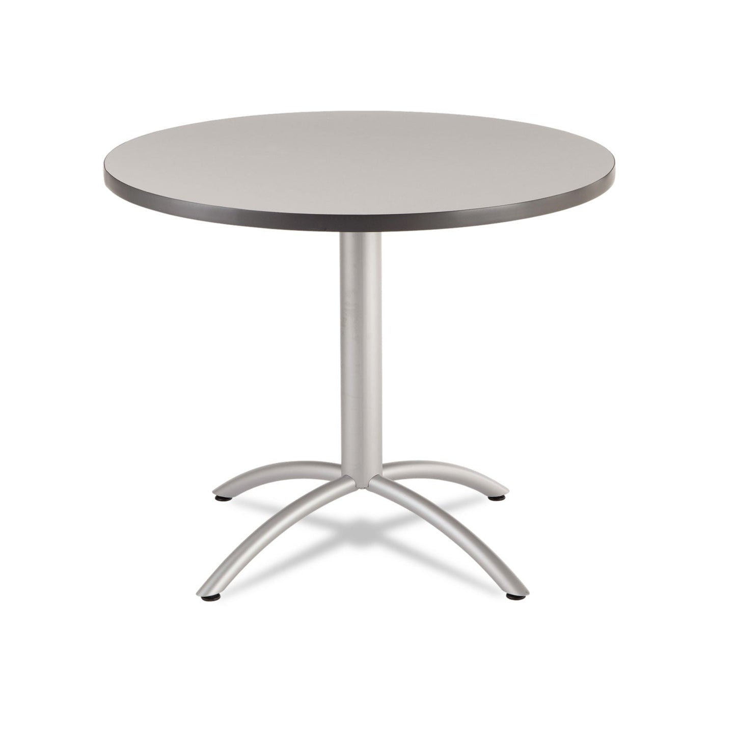 Iceberg CafeWorks Table, Cafe-Height, Round Top, 36" Diameter x 30h, Gray/Silver