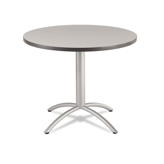 Iceberg CafeWorks Table, Cafe-Height, Round Top, 36" Diameter x 30h, Gray/Silver