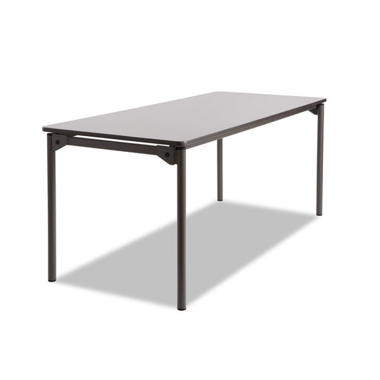 Iceberg Maxx Legroom Wood Folding Table, Rectangular Top, 72w x 30d x 29.5h, Gray/Charcoal