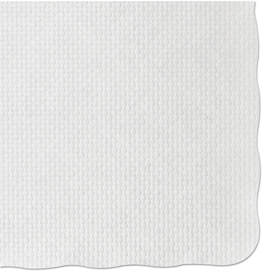 Hoffmaster Knurl Embossed Scalloped Edge Placemats, 9.5 x 13.5, White, 1,000/Carton