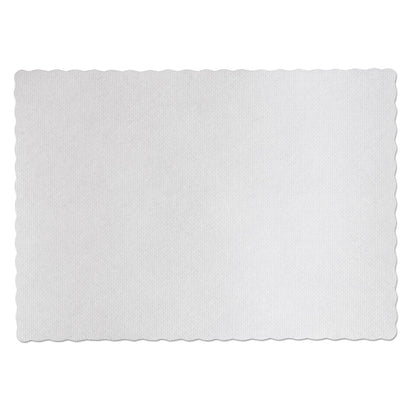 Hoffmaster Knurl Embossed Scalloped Edge Placemats, 9.5 x 13.5, White, 1,000/Carton