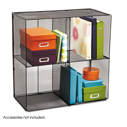 Safco Onyx Mesh Cube, 28.5w x 14.5d x 28.5h, Black
