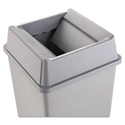Rubbermaid Untouchable Square Swing Top Lid, Plastic, 20.13w x 20.13d x 6.25h, Gray