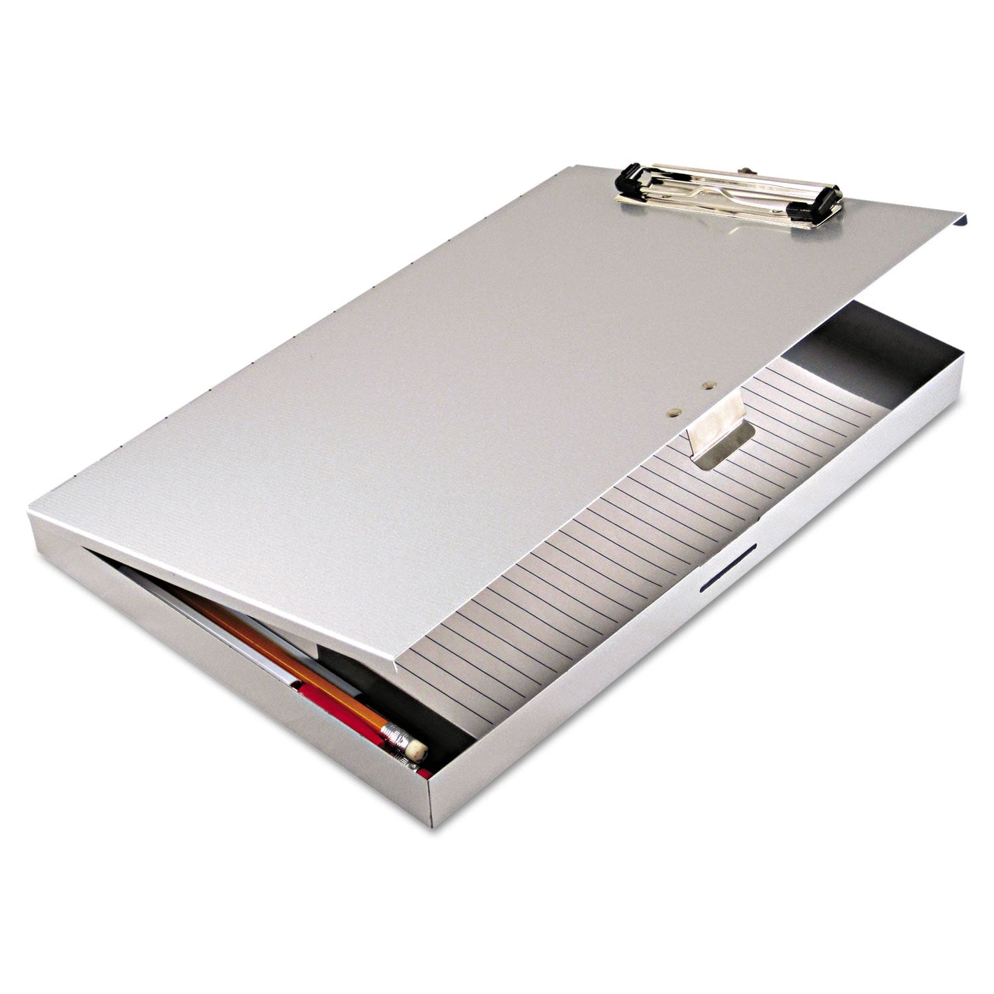 Saunders Tuffwriter Recycled Aluminum Storage Clipboard, 0.5" Clip Capacity, Holds 8.5 x 11 Sheets, Silver