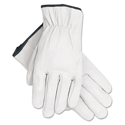 MCR Grain Goatskin Driver Gloves, White, X-Large, 12 Pairs
