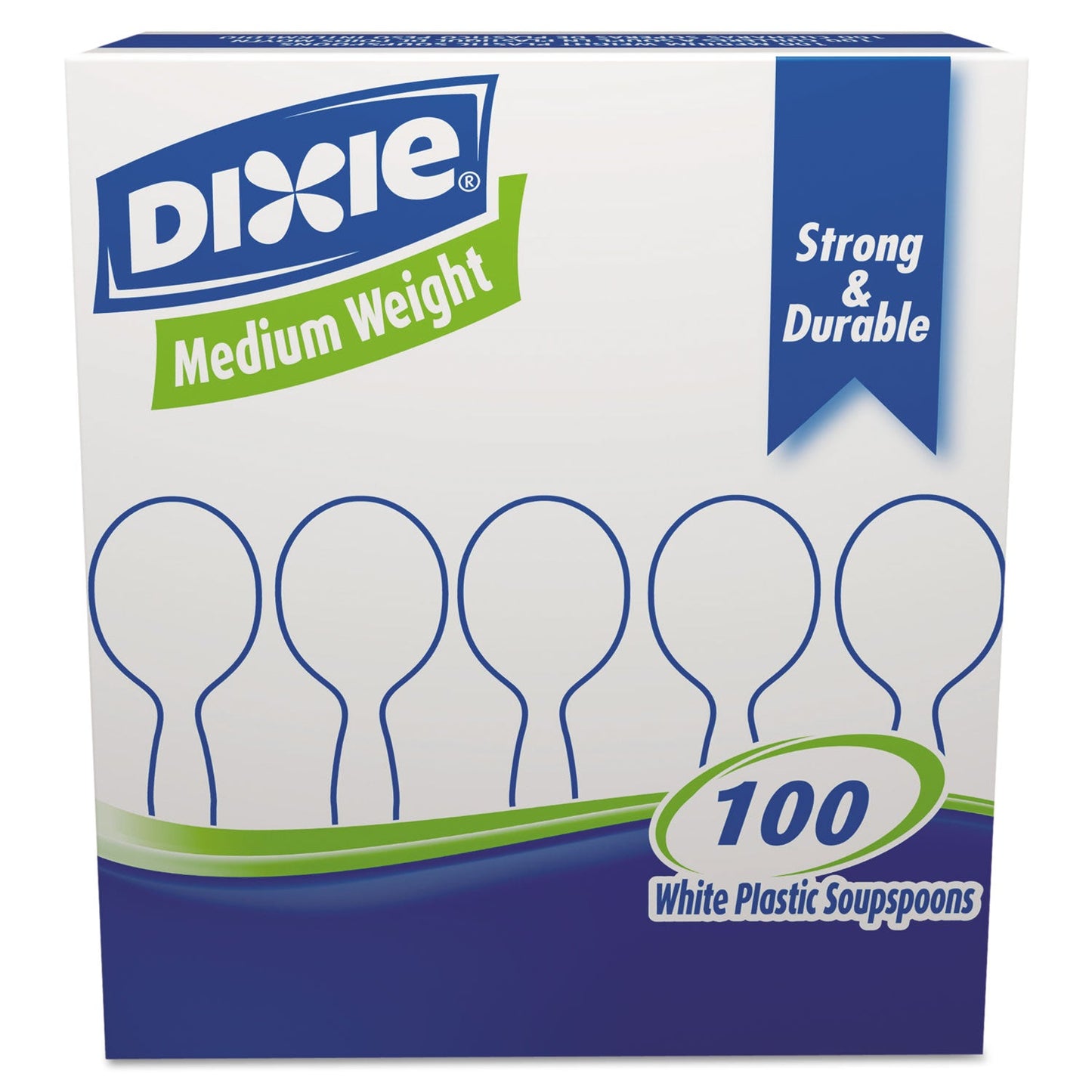 Dixie Plastic Cutlery, Heavy Mediumweight Soup Spoon, 100/Box