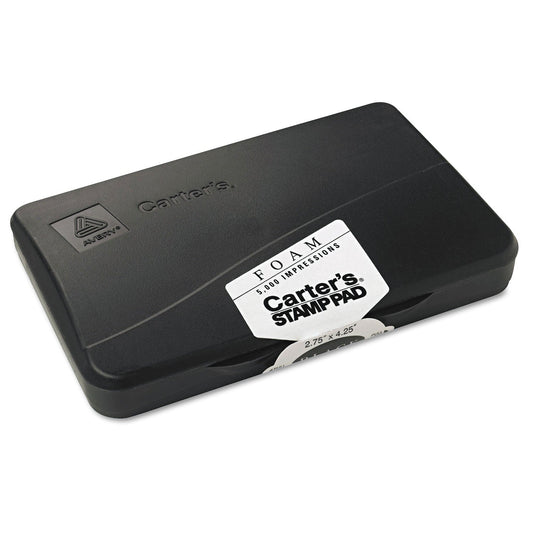 Carter's Pre-Inked Foam Stamp Pad, 4.25" x 2.75", Black
