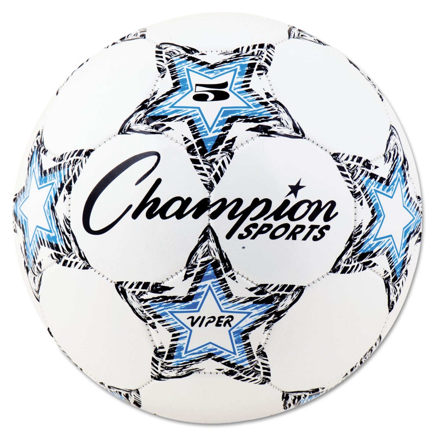 Champion Sports VIPER Soccer Ball, No. 5. Size, 8.5" to 9" Diameter, White