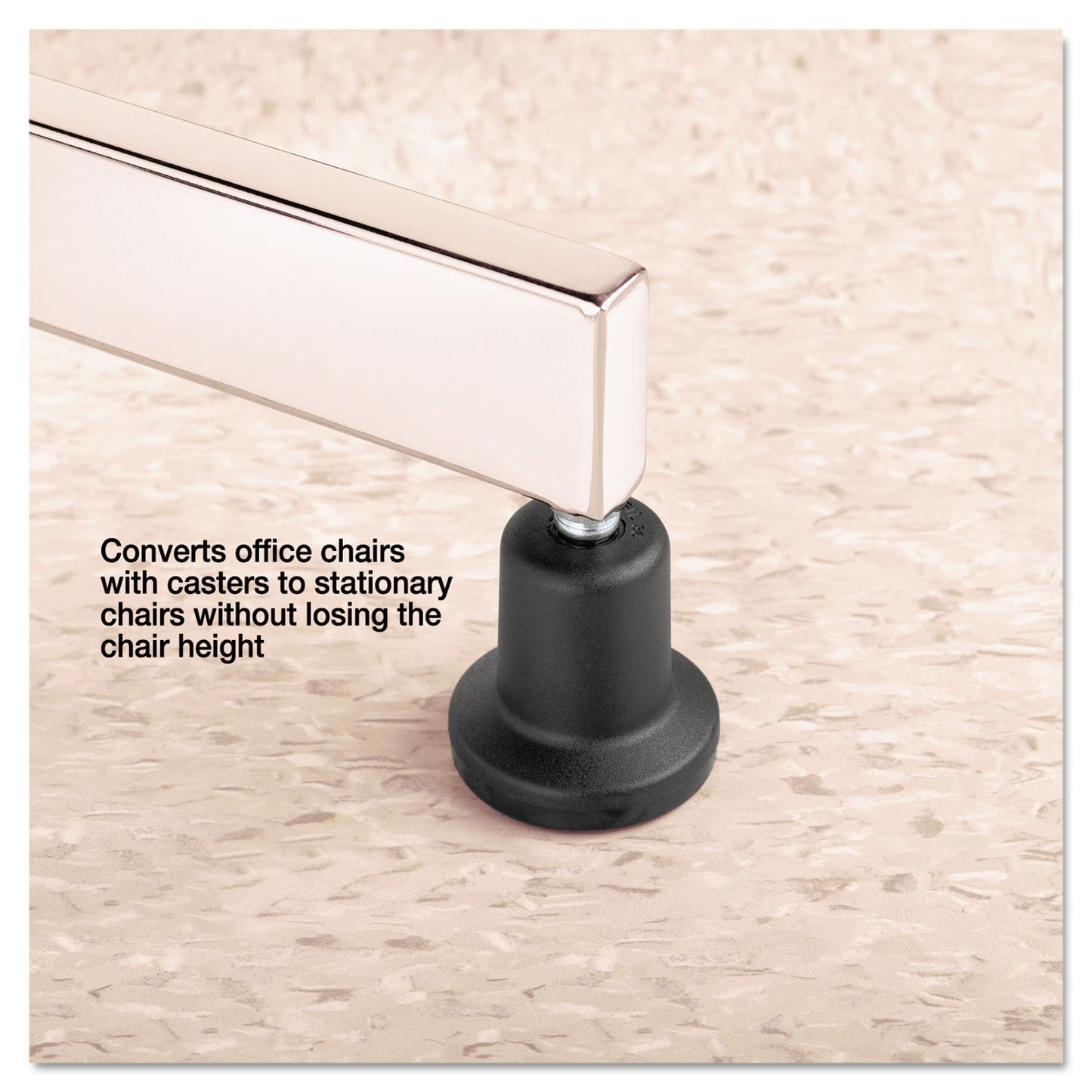 Master Caster High Profile Bell Glides, Grip Ring Type B Stem, 2.19" x 2.31" Glide, Matte Black, 5/Set