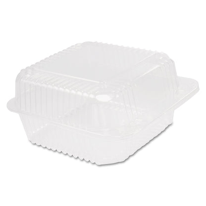 Dart StayLock Clear Hinged Lid Containers, 6.5 x 6.1 x 3, Clear, Plastic, 125/Pack, 4 Packs/Carton