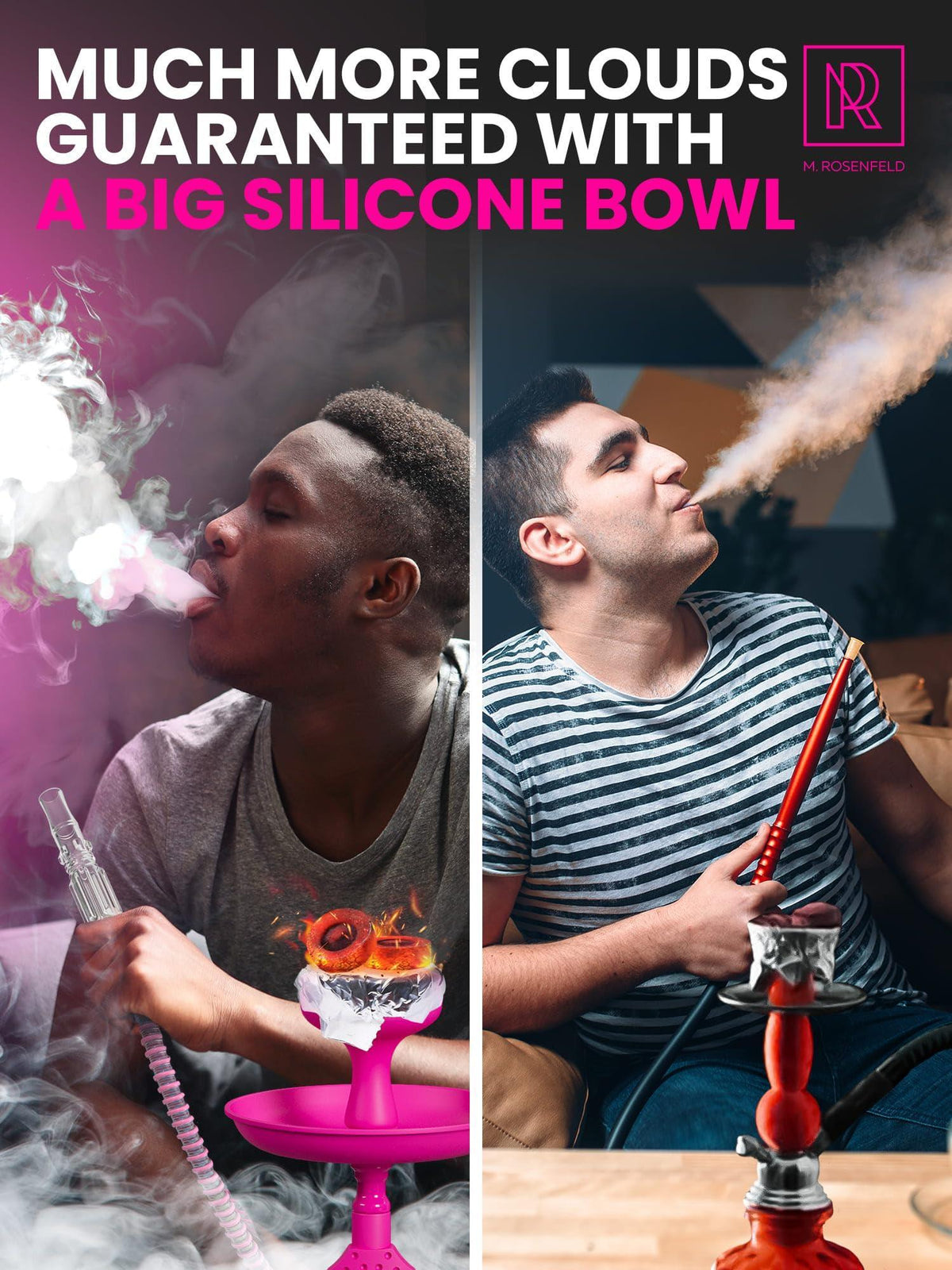 4 Hose Hookah set with everything   Pink Hookah 4 Hose Set – Pink Mini Hookah Party Set   Hookah Set 4 Hose with 50x Foil Big Silicone Bowl 10x Tips 4x Mouthpiece 4x Hookah Hose Tongs   Hookah Kit