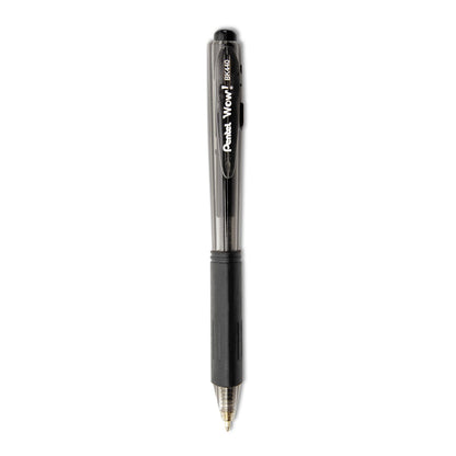 Pentel WOW! Ballpoint Pen Value Pack, Retractable, Medium 1 mm, Black Ink, Black Barrel, 36/Pack