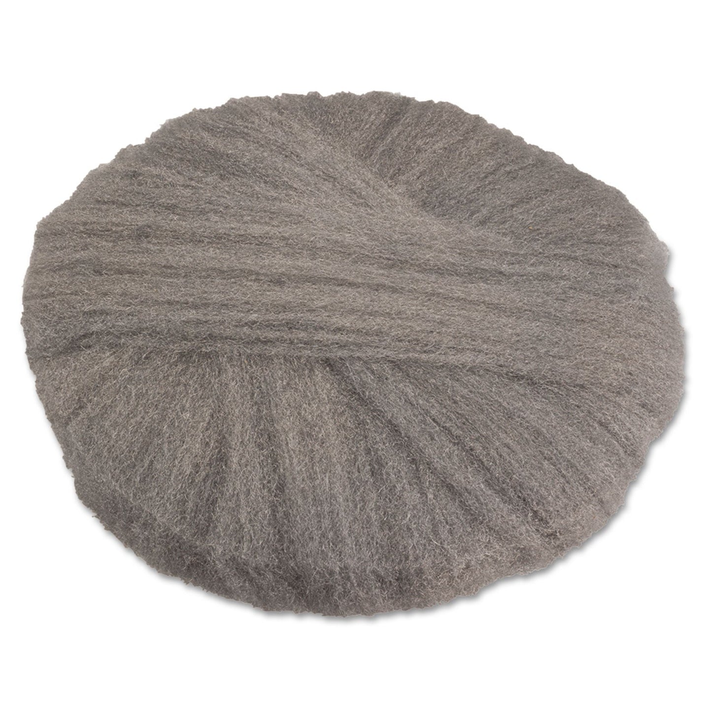 GMT Radial Steel Wool Pads, Grade 3: Cleaning and Polishing, 20" Diameter, Gray, 12/Carton