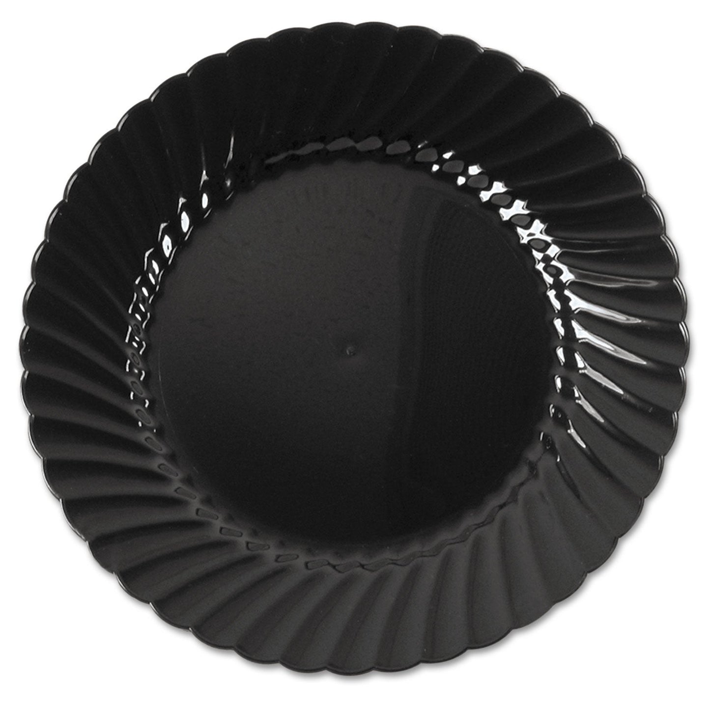 WNA Classicware Plastic Plates, 6" dia, Black, 10/Pack, 18 Packs/Carton